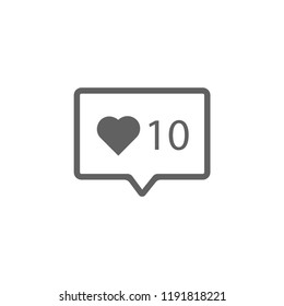Instagram Feedback icon vector. Instagram heart or like symbol. Linear style sign for mobile concept and web design. Instagram notification symbol illustration. Pixel vector graphics - Vector.
