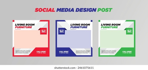 instagram furniture interior social media template poster living room kitchen store shop catalog product shopping flat simple minimal design vector illustration templates mobilya mağaza nakliyat