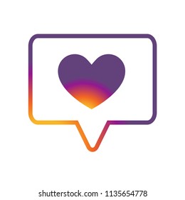 Instagram heart Counter notification icon vector icon. Simple element illustration. Instagram heart Counter notification symbol design. Can be used for web and mobile.