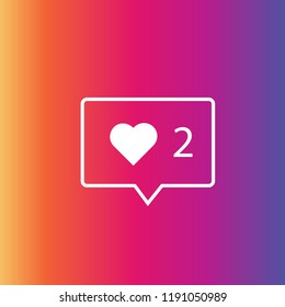 Instagram heart icon vector. Social media symbol. Linear style sign for mobile concept and web design. Instagram feedback symbol illustration. Pixel vector graphics - Vector.
