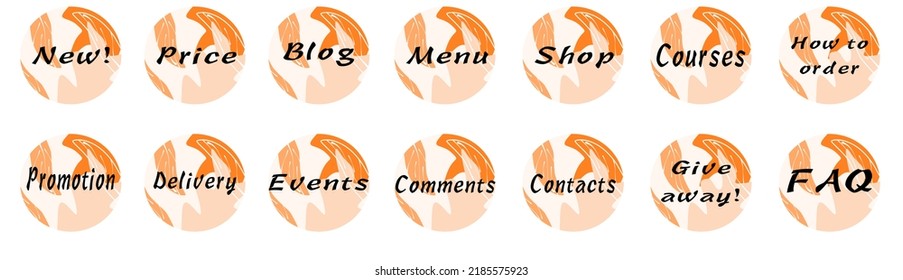 Instagram Highlight covers backgrounds. Set of design templates. Autumn style. Icons with quotes for bloggers and commercial business accounts.