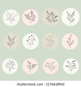 Instagram Highlight Covers  Story Highlight Icons  Botanical Line Art Floral Flower