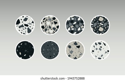 Instagram highlight story cover. Terrazzo abstract design. Premium Vector