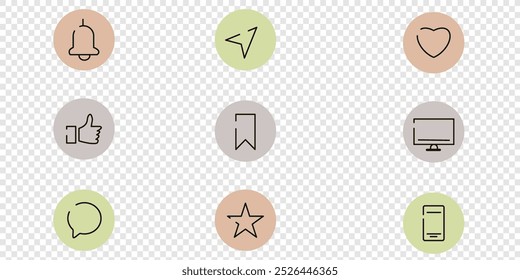 Instagram Highlights Cover Contact Icons  vector illustration design background