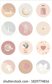 Instagram Highlights cover icons. Collection modern infographic pictogram and signs. Mother line art icon. Mom blogger