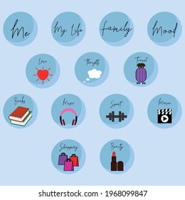 Instagram highlights stories, icons for instagram stories	
