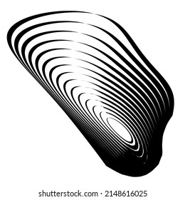 Instagram icon, hand-drawn shell, Linkedin design background, Facebook cover, shiny shell in black and white vector, sell vector, wavery isolated design, 