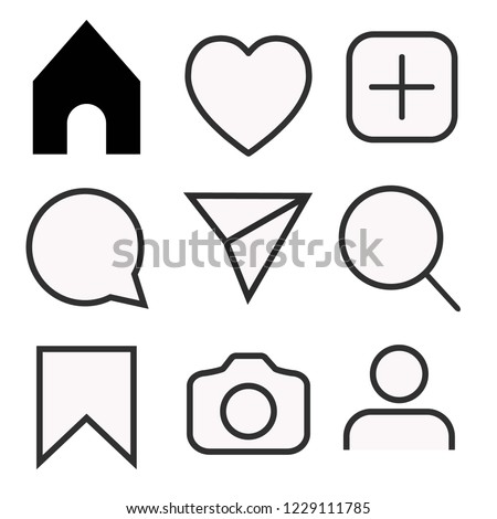 Instagram icon set, vector illustration. Network social media concept.