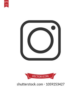 Instagram icon vector,instagram logo symbol isolated on white background.Simple social media illustration for web and mobile platforms.