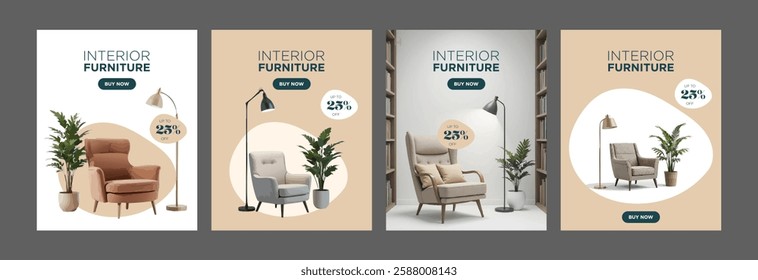 instagram interior furniture social media template architecture store slider poster banner design flat shopping post design sale promotion ads advertising product fashion beauty salon presentation