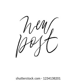 Instagram lettering new post. Vector modern calligraphy.   Brush lettering.