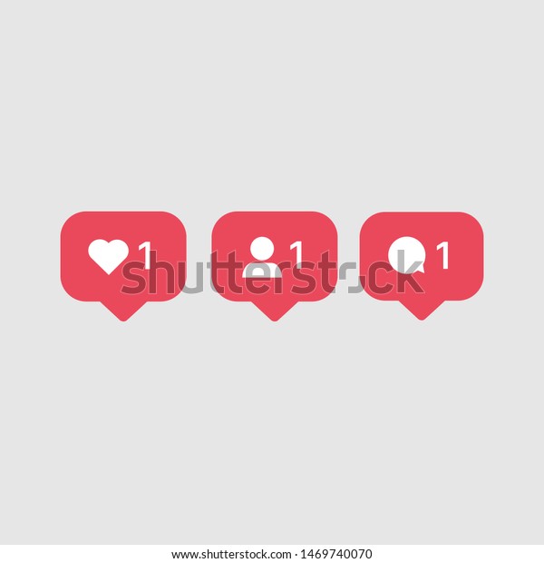 Instagram Like Comment Follow Icons Symbols Stock Vector ...