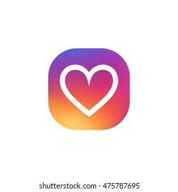 Instagram Like Heart Isolated Stock Vector Illustration. 
