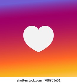 Instagram Like Icon, Colorful smooth gradient color background wallpaper, Heart Vector, Love sign