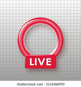 Instagram Live Icon Interface, frame Live stories user video streaming with Transparent Place to put down Photo Under Background, Social Media business concept, Vector Illustration