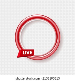 Instagram Live Icon Interface, frame Live stories user video streaming.