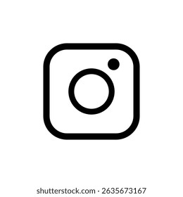 Instagram logo outline vector. Social media icon.