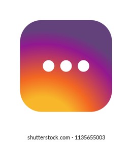 Instagram menu icon  on gradient color background vector icon. Simple element illustration.Instagram menu  on gradient color background symbol design. Can be used for web and mobile.