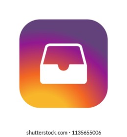 Instagram message box icon  on gradient color background vector icon. Simple element illustration.Instagram message box  on gradient color background symbol design. Can be used for web and mobile.