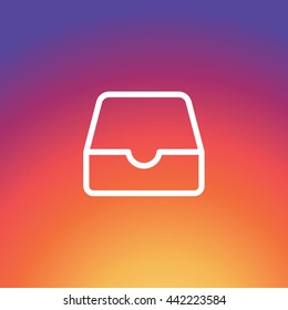 Instagram Message Box Vector Icon, New Gradient Background, UI Design Signs, Notification Shape, Flat, Image, EPS, Sape. Social Media User Interface