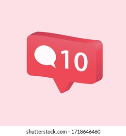 instagram Notification Icon. Like icon vector. Social media like vector icon. like notification. . Heart. follower. comment icon.