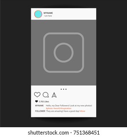 Instagram. Photo frame vector for application. Social Media concept and interface