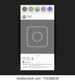 Instagram. Photo frame vector for application. Social Media concept and interface
