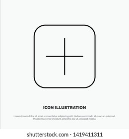 Instagram, Plus, Sets, Upload Line Icon Vector