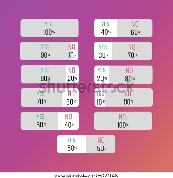 Instagram Umfrage Abstimmung Social Media Buttons Aufkleber Ja Keine Stock Vektorgrafik Lizenzfrei