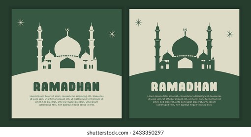 Instagram post celebrating Ramadan. vector illustration