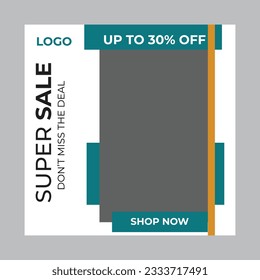 Instagram post, Facebook post, and super sale offer