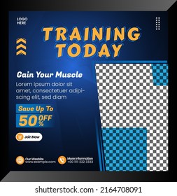 Instagram Post Fitness And Health Social Media Template Or Banner Vector