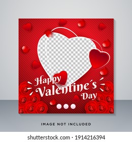 Instagram Post Happy Valentine's Day Celebration Template