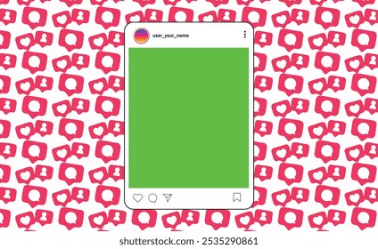 Postagem do Instagram mockup. Modelo de vetor de interface post feed Instagram. Manaus - 24 de outubro de 2024.