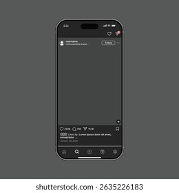 Modelo de maquete do Instagram Post. Instagram Post Frame. Mockup de interface de interface do aplicativo de rede social do Instagram. Modelo de mídia social de maquete do Instagram.