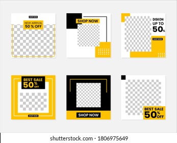 Instagram post set template of sale banner template design. Vector illustration.
