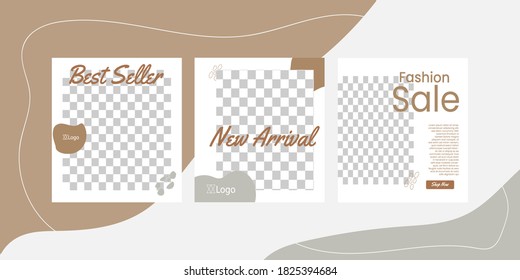 Instagram post set template of sale banner template design. Vector illustration.