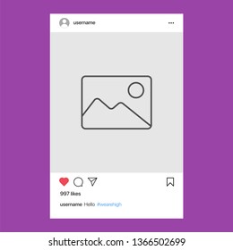 Instagram Post. Social Network Frame Vector Illustration