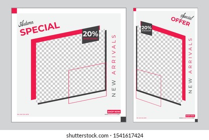 Instagram Post And Stories Design Template For Big Sale promotion, Social Media Post Design For Discount Advertisement  