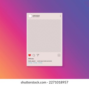 Instagram post template vector mockup