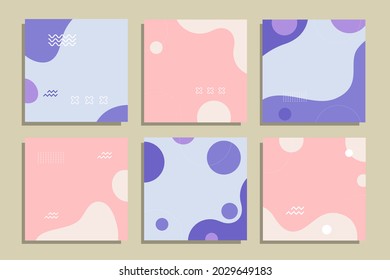 Instagram Post Vector template set. Abstract art social media post 
 banners.