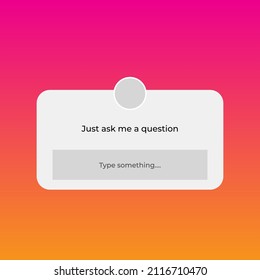 Instagram Question Sticker  Ask Me Question  Social Media Element On Gradient Background  Facebook  Snapchat  UI  UX  User interface user experience  FAQ  Twitter  Polling  Anonymous 