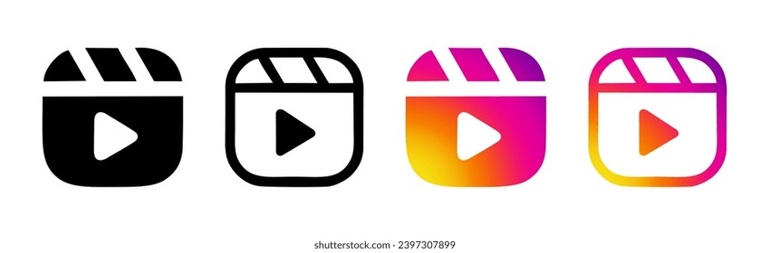 Instagram reels logo icon isolated on white background. vector logos