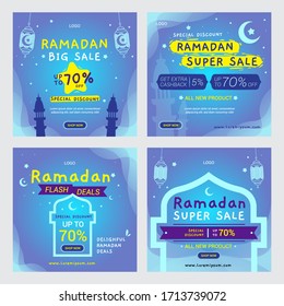 Instagram Remadan Sale Media Social Post Template Vector Set