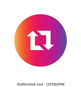 Instagram Repost icon vector. Instagram symbol. Linear style sign for mobile concept and web design. Repost symbol logo illustration. vector graphics - Vector.