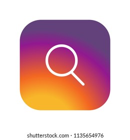 instagram Search icon on gradient color background vector icon. Simple element illustration. instagram Search  on gradient color background symbol design. Can be used for web and mobile.