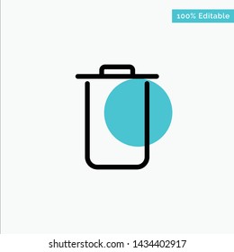 Instagram, Sets, Trash turquoise highlight circle point Vector icon