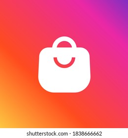 Instagram shopping bag icon isolated gradient background  Purchase symbol modern  simple  vector  icon for website design  mobile app  ui  Vector Illustration