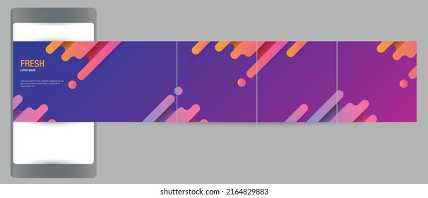 Instagram Social Media Carousel Post Background Template. Abstract Colorful Gradient Geometric Layout. Suitable For Fitness, Summer Party, Music Festival, Technology Business