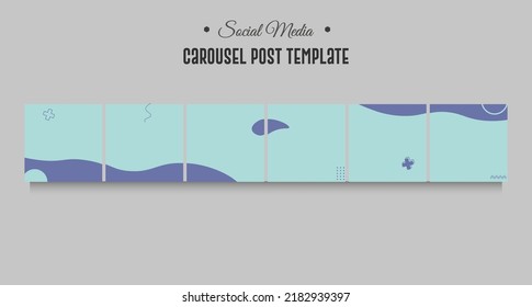 Instagram and social media carousel  post template with six page